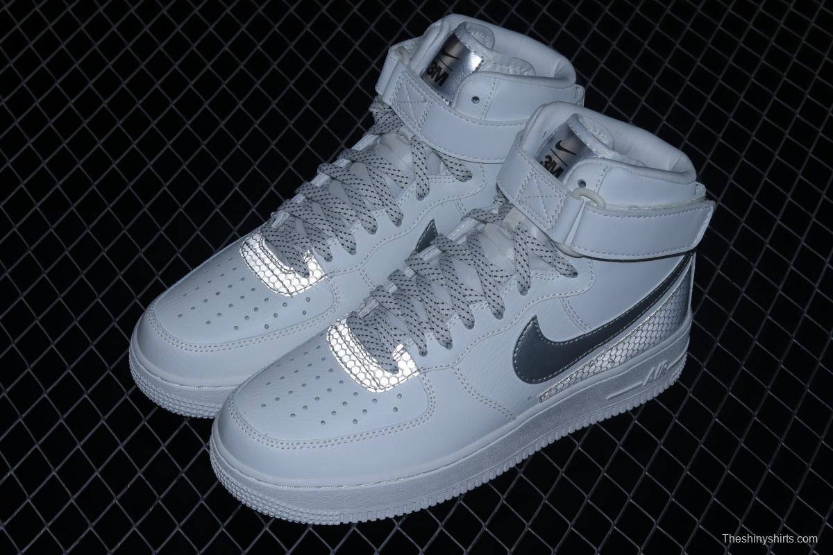 NIKE Air Force 1 High'07 Lv8 3M NBA co-named 3M reflective high-top casual board shoes CU4159-100