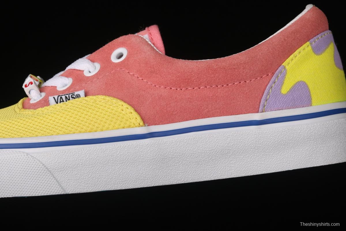 Vans Era SpongeBob theme animation joint series pie star mandarin duck pink yellow low-top casual board shoes VN0A54F19ES