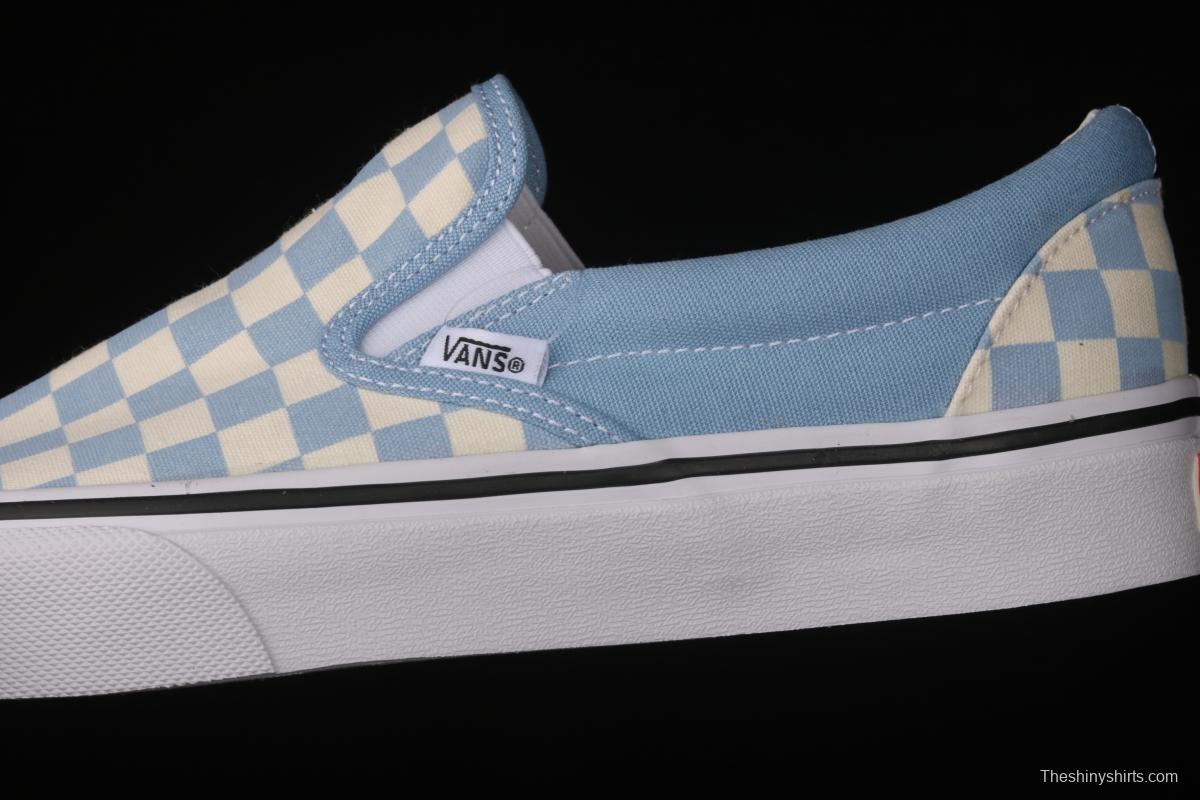 Vans Cassic Slip-0n purplish blue checkerboard Loafers Shoes leisure sports board shoes VN0A33TB42Y