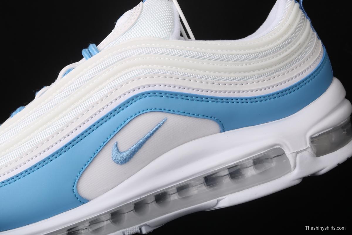 NIKE Air Max 97 Essential White Blue simple White Blue 3M reflective bullet Air cushion running shoes BV1982-101