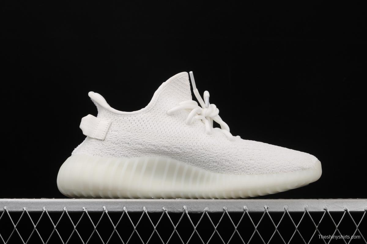 Adidas Yeezy 350V2 All White Real Boost Basf Darth coconut 350 second generation CP9366 fluorescent white BASF Boost original background