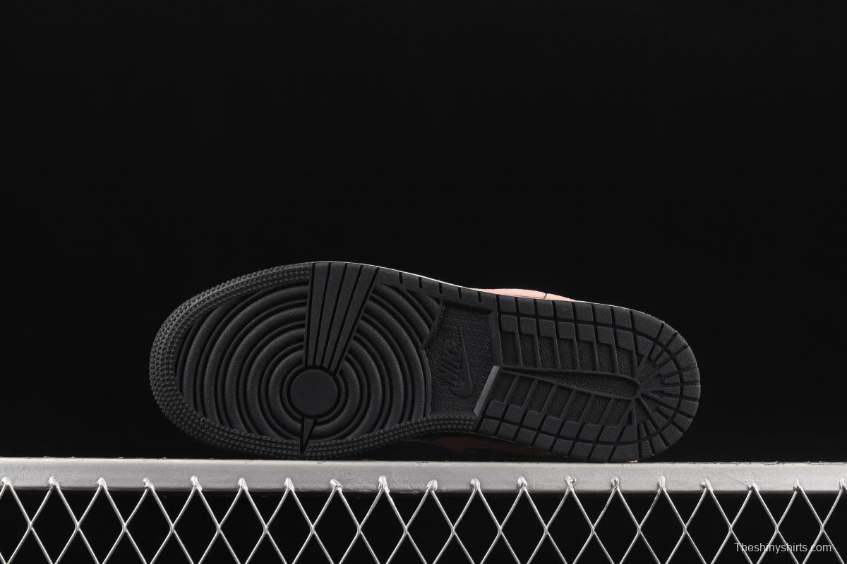Air Jordan 1 Low black powder low-side cultural leisure sports shoes 553560-034