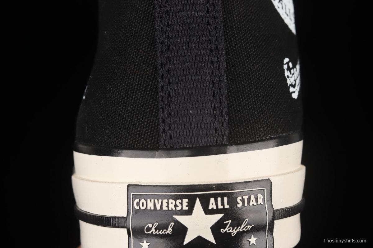 Converse Chuck 1970s classic black and white Chinese graffiti LOGO Coca-Cola casual canvas shoes 166486C