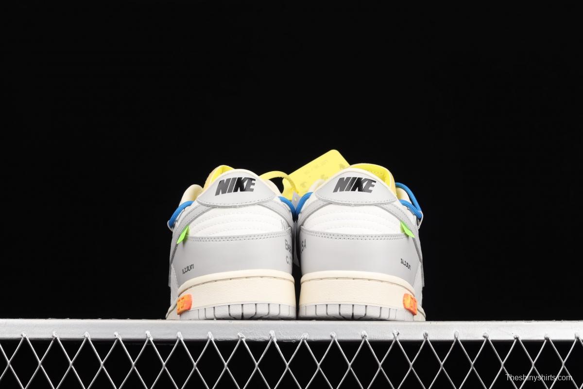 OFF-White x NIKE DUNK Low 04 of 50 OW white gray leisure sports skateboard shoes DM1602-112