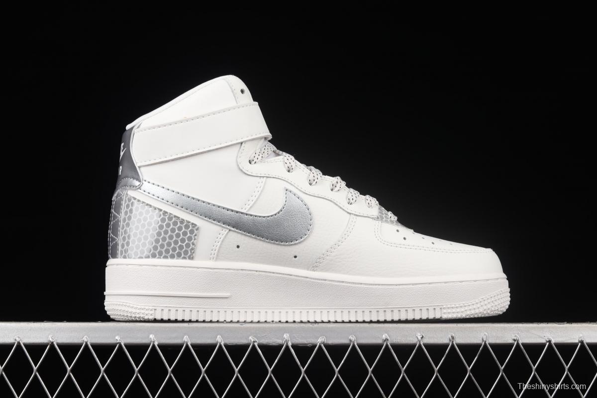 NIKE Air Force 1 High'07 Lv8 3M NBA co-named 3M reflective high-top casual board shoes CU4159-100