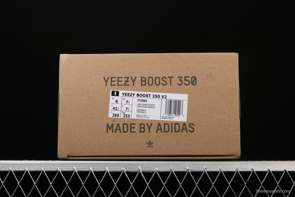 Adidas Yeezy Boost 350V2 Cinder FY2903 Darth Coconut 350 second generation hollowed-out side transparent black angel color BASF Boost original