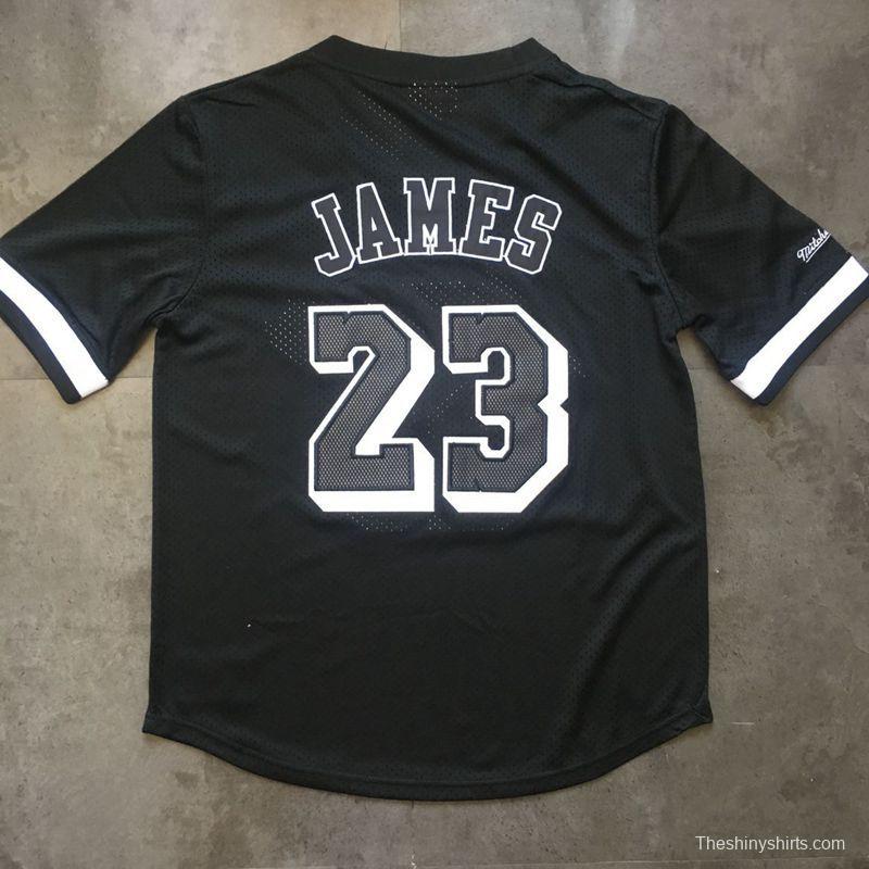 Men's LeBron James Black Retro Classic Team Short Sleeve Jersey