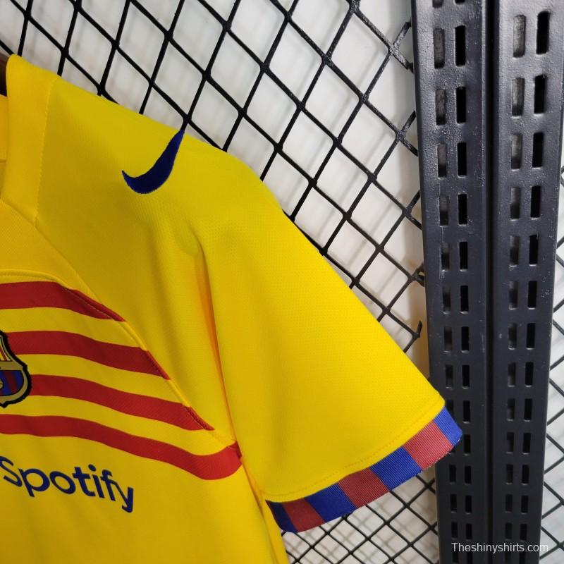 23-24 Kids Barcelona Forth Yellow Jersey