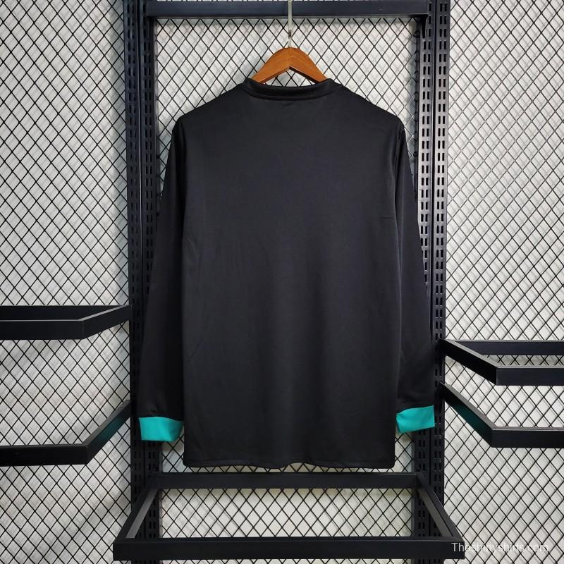 Retro Long Sleeve 17-18 Real Madrid Away Black Jersey
