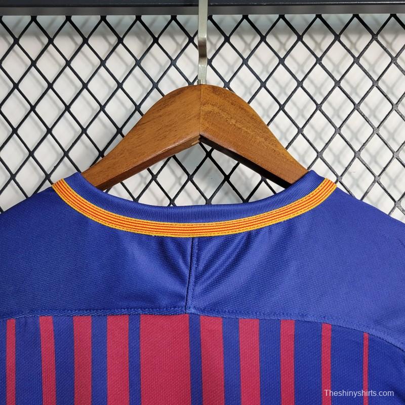 Retro 17-18 Barcelona Home Soccer Jersey