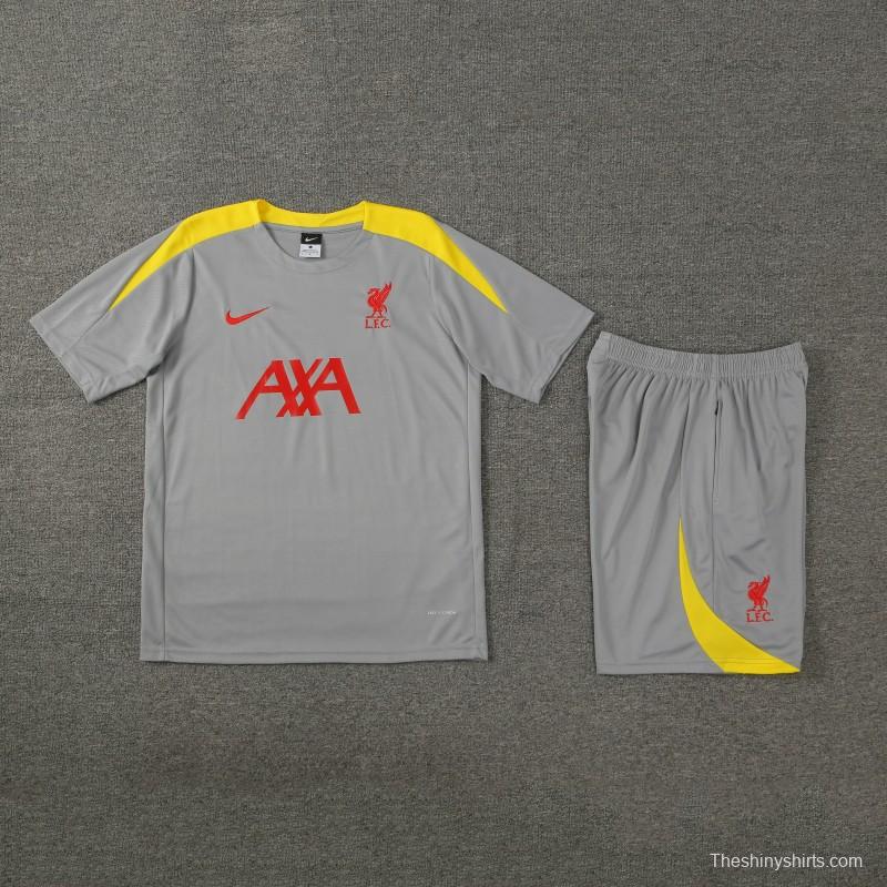 24/25 Liverpool Grey Short Sleeve Jeresy+Shorts