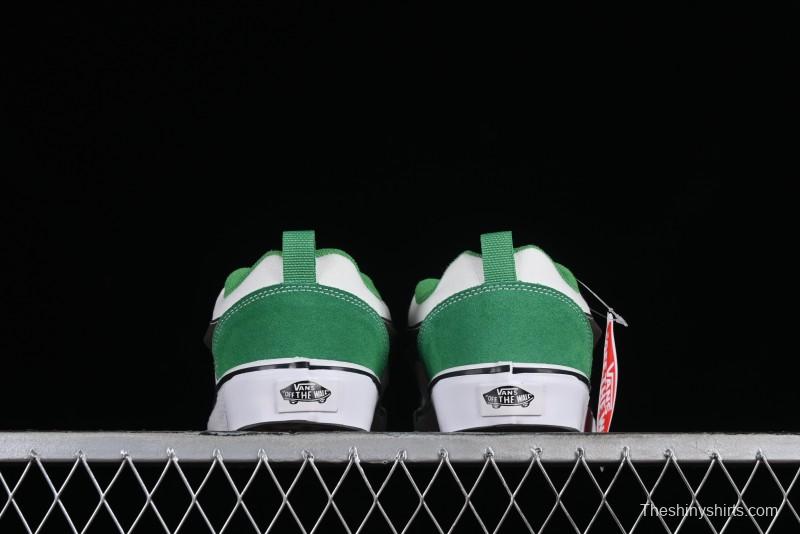 Vans Classics Knu Skool White Green Chunky Tongue Retro Sneakers - VN0009QCV0N