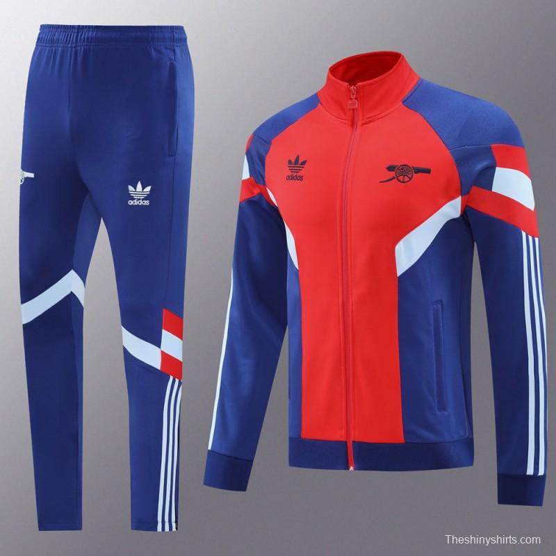 24/25 Arsenal Blue/Red Full Zipper Jacket +Long Pants