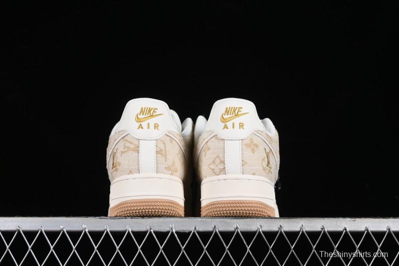 Nike Air Force 1 '07 Low V Collaboration - Khaki Mini Swoosh Low-Top Casual Sneakers - SJ2088-001