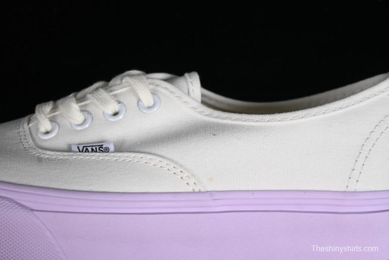 Vans Authentic White Purple Canvas Skate Shoes - VN0009PVCGX