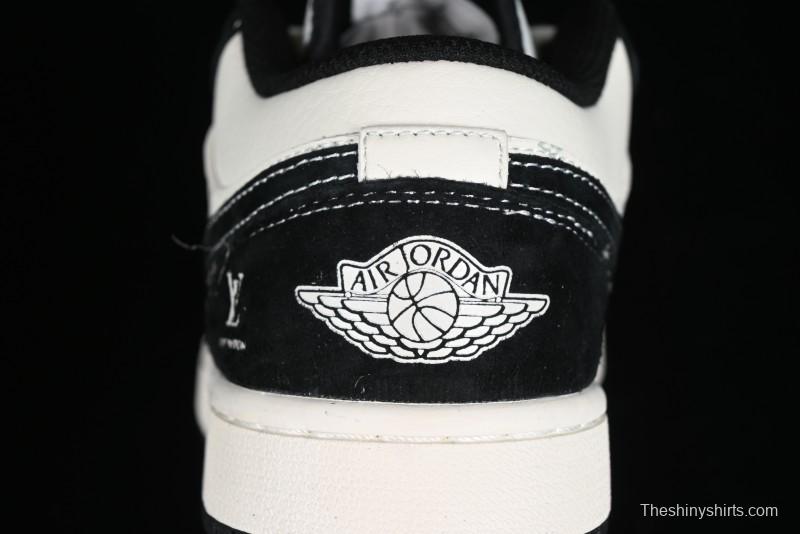 Nike Air Jordan 1 Low LV Collaboration - Black Warrior Custom High-End Basketball Shoes - SJ9950-007