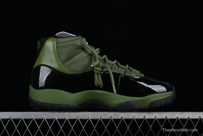 Nike Air Jordan 11 Retro High Top Basketball Shoes in Black Green - CT8012-300