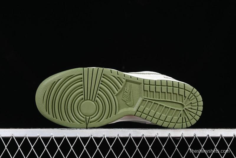 Nike SB Dunk Low Supreme Collaboration - Military Green Canvas Anniversary Custom Low-Top Casual Skate Shoes - BB6698-516