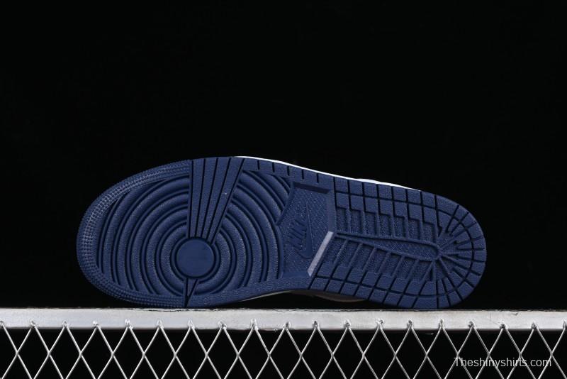 Nike Air Jordan 1 Low AJ1 White Blue Grey Low Top Lifestyle Basketball Shoes - 553558-141