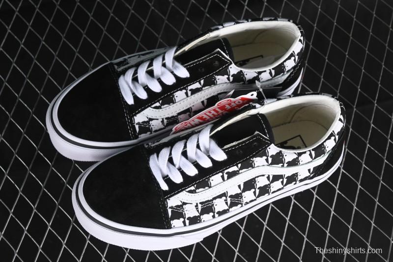 Vans Old Skool Checkerboard Bear Comfortable Slip-Resistant Cushioned Casual Vulcanized Sneakers - VN000D3CG03