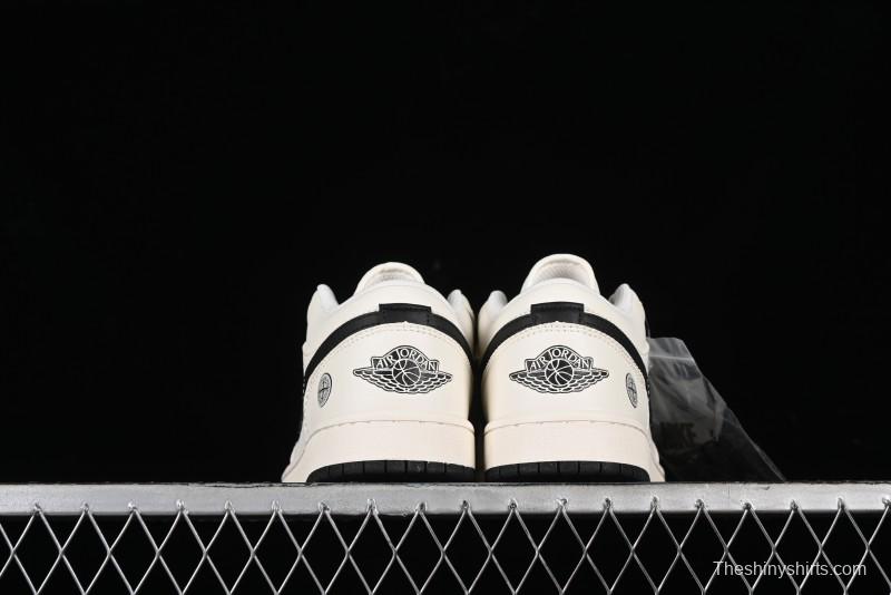 Nike Air Jordan 1 Low AJ1 Stone Island Collaboration - Off White Black Retro Low-Top Basketball Shoes - LJ6688-003