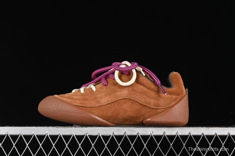 Alexander McQueen Flexion Retro Sneakers in Brown/Suede with Anatomical Design - 2024s