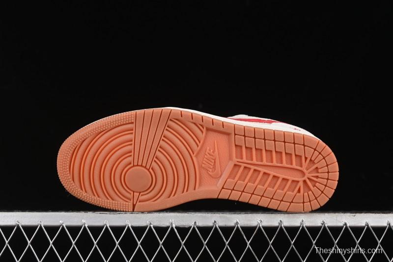 Nike Air Jordan 1 Low Stussy Collaboration - Pink Pig Retro Low-Top Basketball Shoes - SJ9950-023