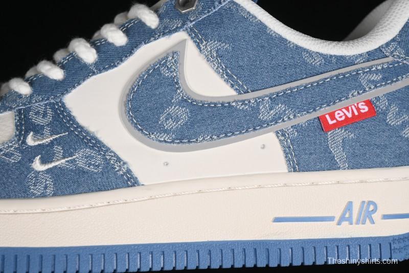 Nike Air Force 1 '07 Low Levi's Denim Collaboration - Light Blue Denim Low-Top Casual Sneakers - SJ6698-003