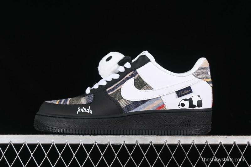 Nike Air Force 1 '07 Low Casual Sneakers with Lazy Panda Design - CW1188-768