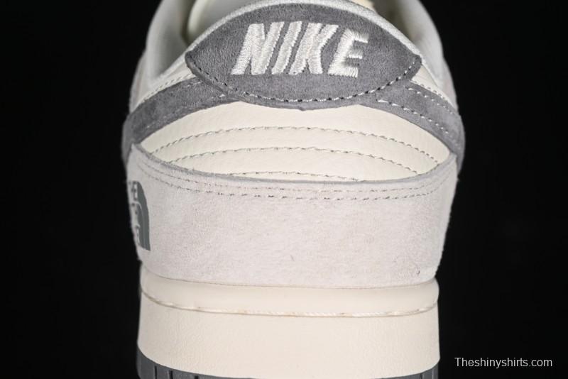Nike SB Dunk Low The North Face Collaboration - Grey Pigskin Navy Swoosh Anniversary Custom Low-Top Casual Skate Shoes - SJ1089-009