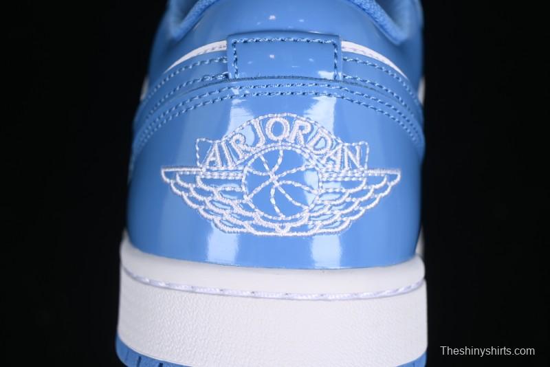 Nike Air Jordan 1 Low AJ1 Patent Leather Blue Casual Sneakers - FZ2138-114