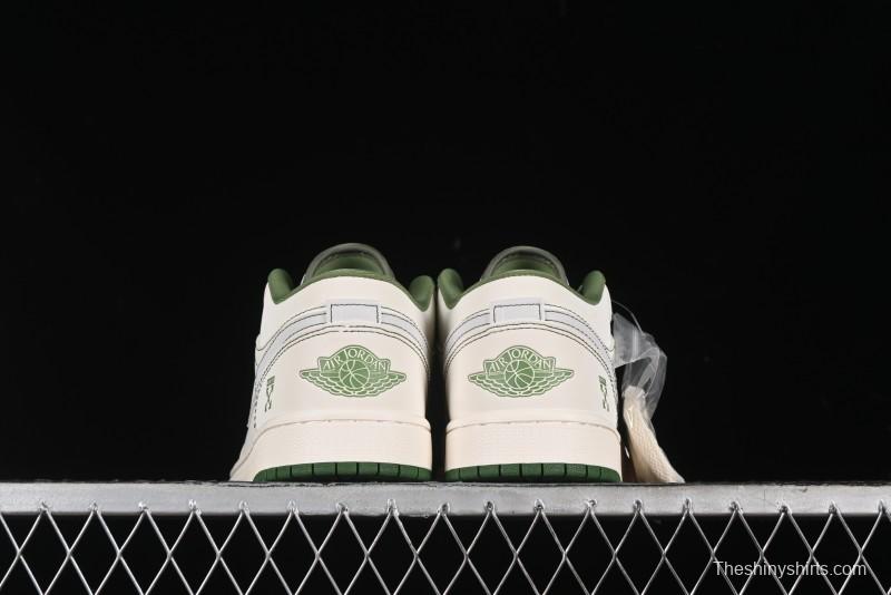 Nike Air Jordan 1 Low OFF-WHITE Collaboration - Retro Basketball Shoes with Beige Green Stitching - CF3688-021