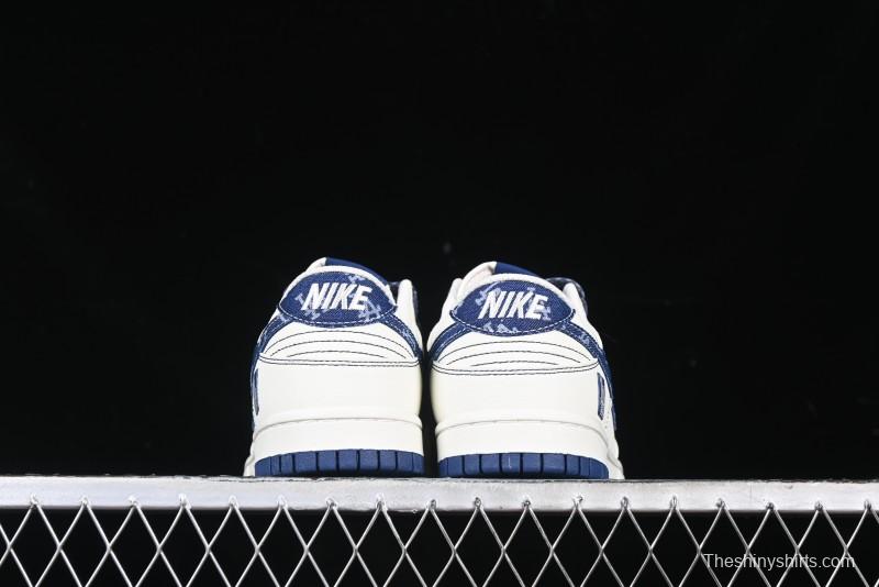 Nike SB Dunk Low MLB Collaboration - Denim Blue Swoosh Anniversary Customized Low-Top Casual Sneakers - DJ2024-044