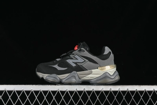 New Balance 9060 Series Hook and Loop Kids Sneakers - PV9060BLK
