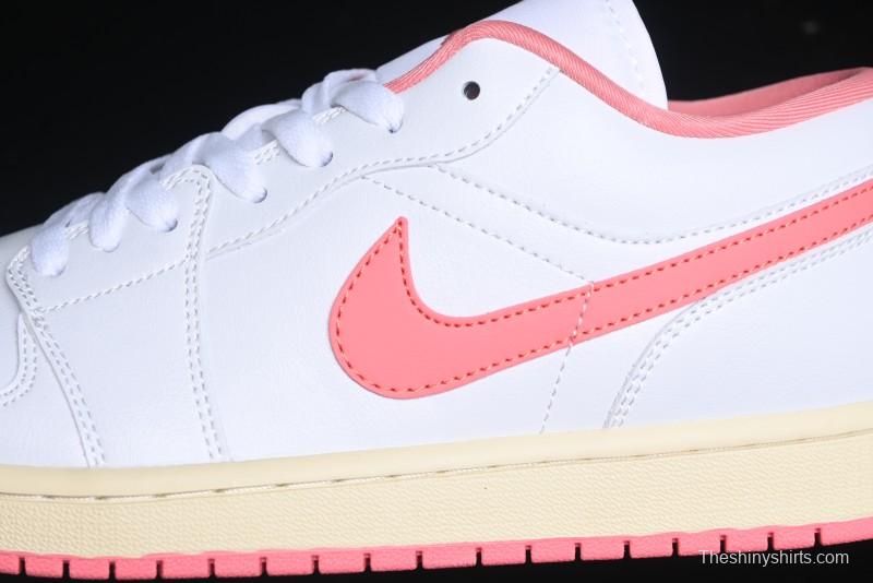 Nike Air Jordan 1 Low AJ1 White Pink Low-Top Casual Sneakers - DC0774-109
