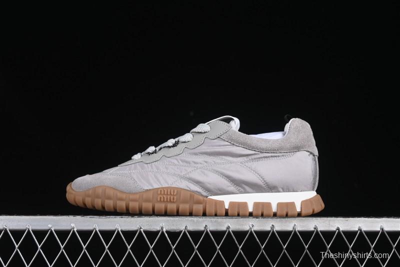 Miu Miu Suede Round Toe Lace-Up Low Top Women's Casual Shoes - 99D4