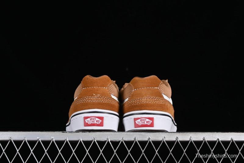 Vans Caldrone Classic American Retro Skate Shoes in Brown Orange - VN000CXZ1OU