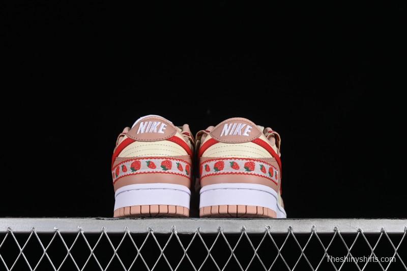 Nike Dunk Low SB Christmas Gift Strawberry Cake Casual Sneakers with Dual Laces - DD1503-118