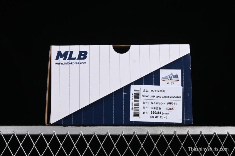MLB Chunky Liner Basic Height Increasing Platform Sneakers with 6cm Inner Lift - 3ASXCLD4N50BLS