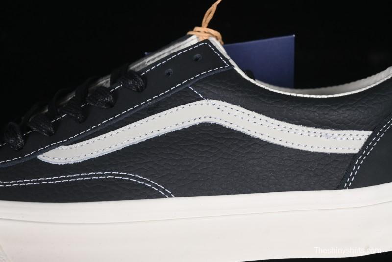 Vans Premium Old Skool 36 Full-Grain Leather Retro Skate Shoes - VN000D57BLK