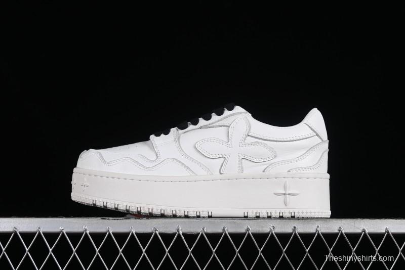 SMFK Comfortable Chunky Sole White Sneakers - T.D4