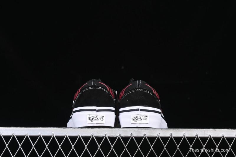 Vans Old Skool Flame Red Low-Top Casual Skate Shoes - VN000CQDBA5