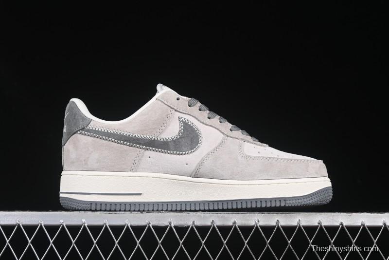 Nike Air Force 1 '07 Low Violent Bear Collaboration Grey Embroidered Swoosh Low-Top Casual Sneakers - KK1988-047