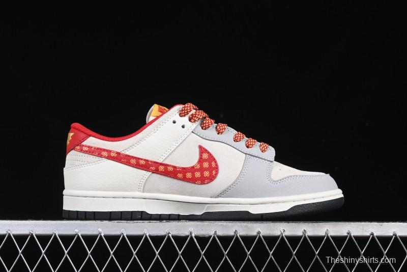 Nike SB Dunk Low Year of the Snake Series Monogram Red Swoosh Anniversary Custom Low-Top Casual Skate Shoes - DJ2024-081