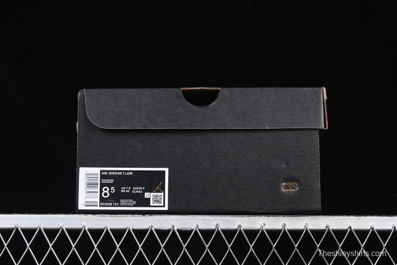 Nike Air Jordan 1 Low AJ1 Basketball Shoes in Black White Silver - 553558-131