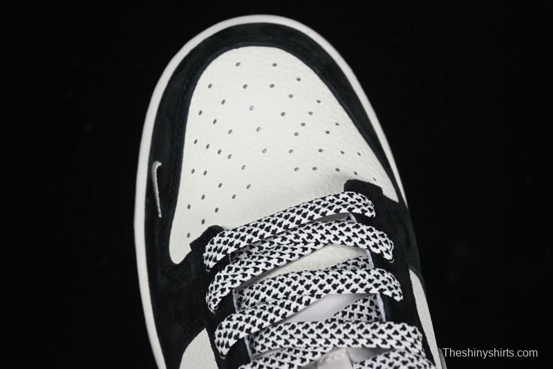 Nike SB Dunk Low Stussy Collaboration Zebra Black White Swoosh Anniversary Custom Low-Top Casual Skate Shoes - DJ2024-060