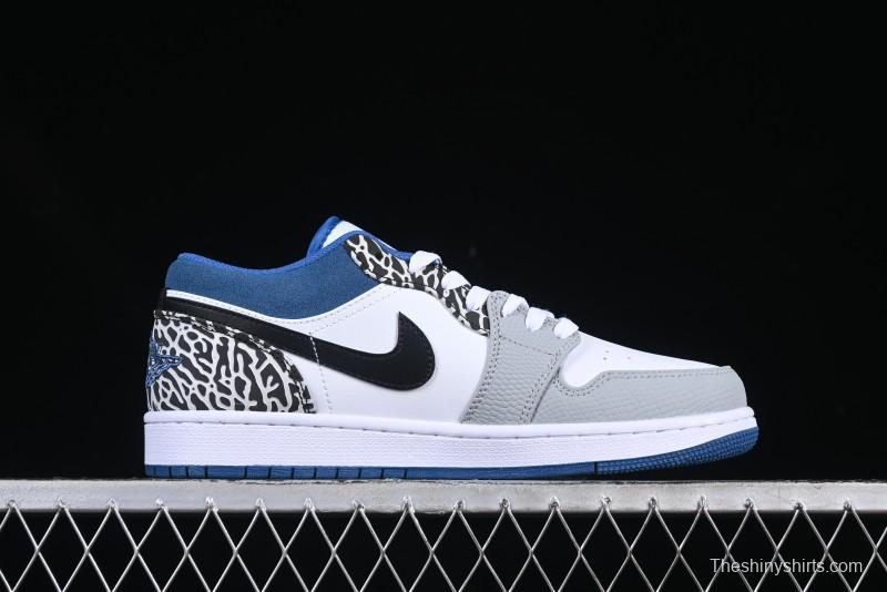Nike Air Jordan 1 Low True Blue Retro Basketball Shoes - DM1199-140