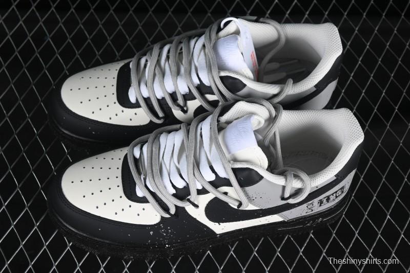 Nike Air Force 1'07 Low Star Graffiti Hand-Painted Casual Sneakers with Full-Length Air Cushion - XV7981-476