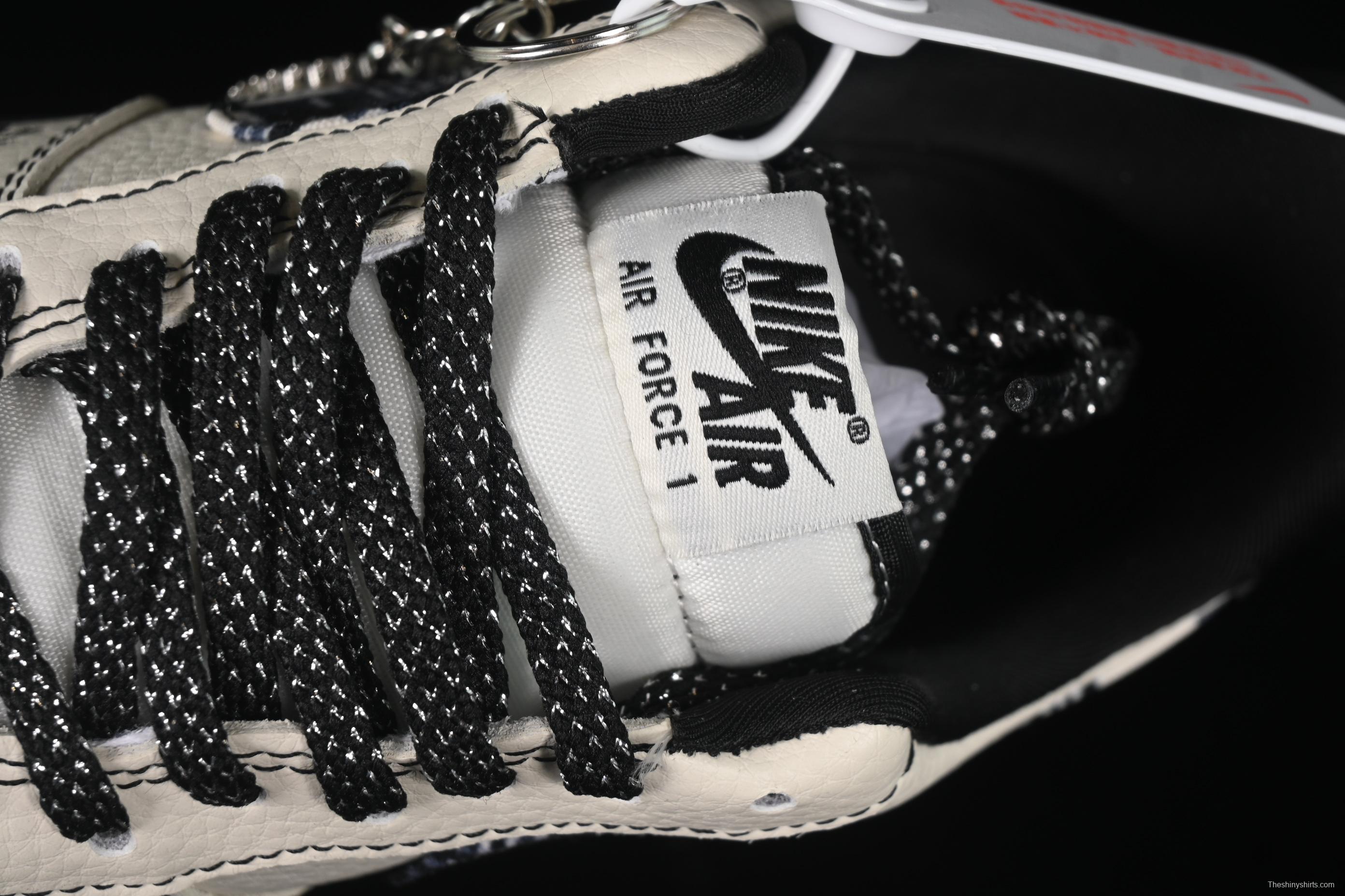 Nike Air Force 1 '07 Low Stussy Collaboration Checkerboard Black White Low-Top Casual Sneakers - KK1988-071