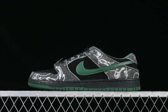 Nike There Skateboards x Nike SB Dunk Low Graffiti Art Style Collaboration SB Low-Top Casual Skate Shoes - HF7743-001